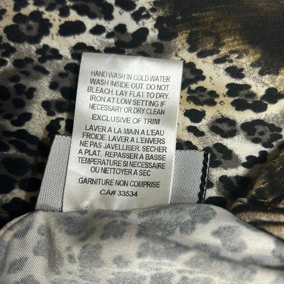 Faux wrap leopard print blouse,ruching ,Surplice ,Y2K, animal print,Canada made - Picture 13 of 14